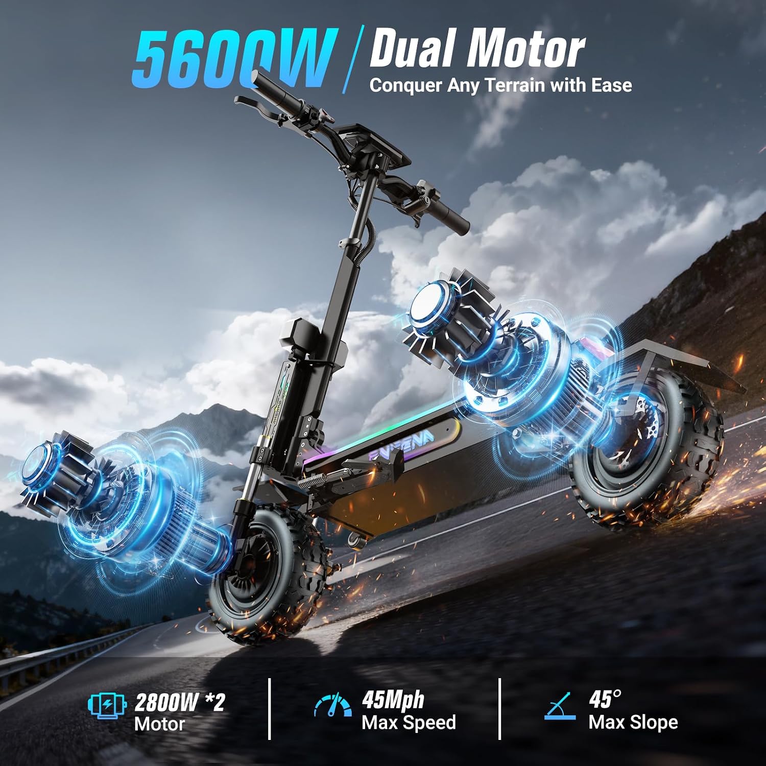 Electric Scooters Adults- 5600 - đánh giá và giá 60V 5600W Dual Motor Electric Scooter