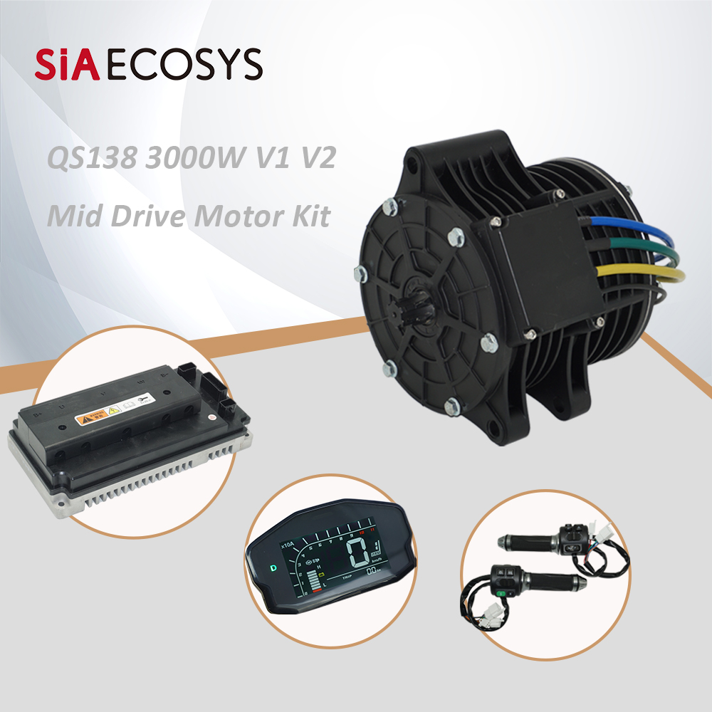QSMOTOR QS138 3000W 72V 100KPH - đánh giá và giá Mid Drive Motor Kit 72V 3000W